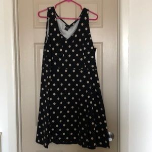 Black & white polka dot fit & flare dress